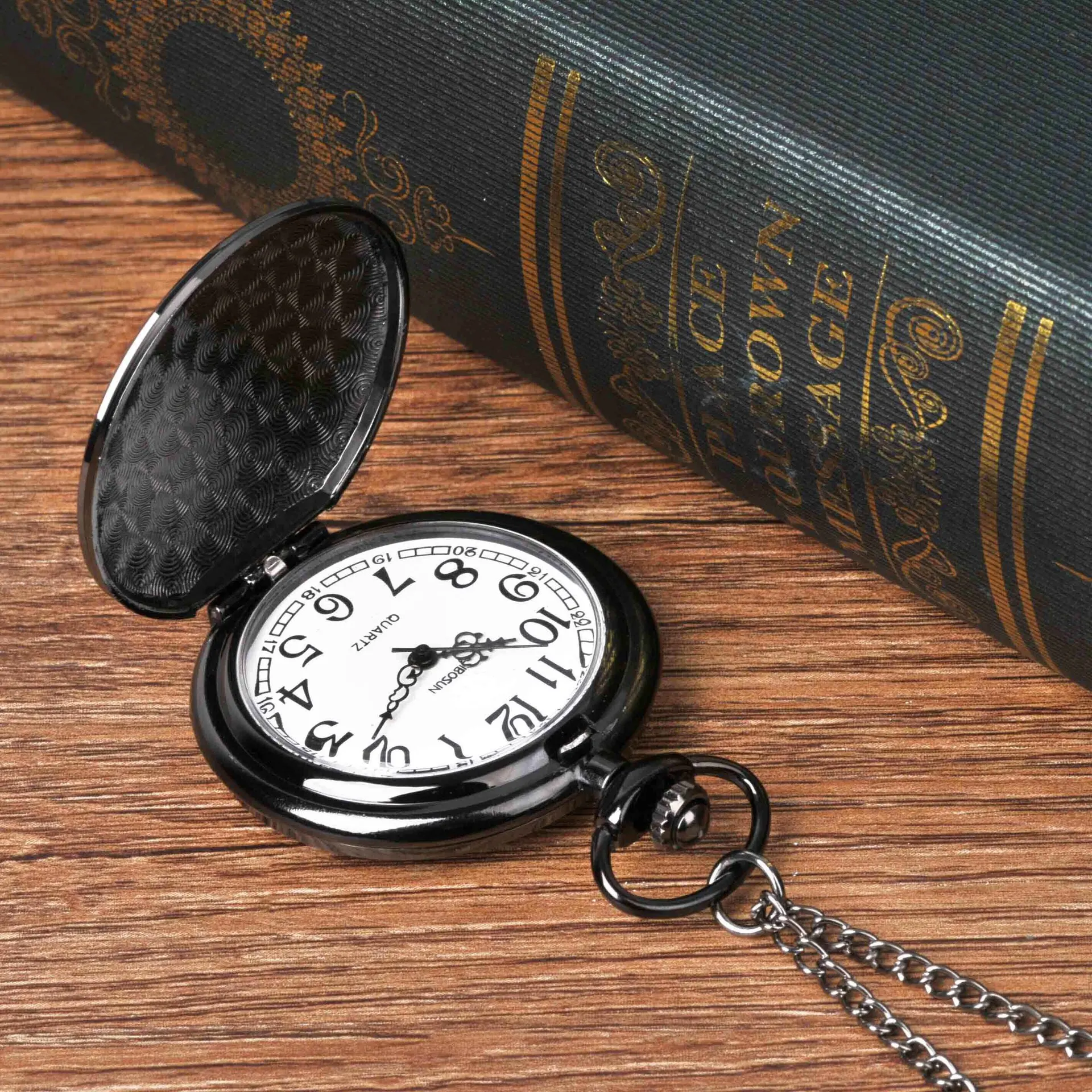 批发复古刻字 "给我爸爸石英怀表复古吊坠项链古董怀表