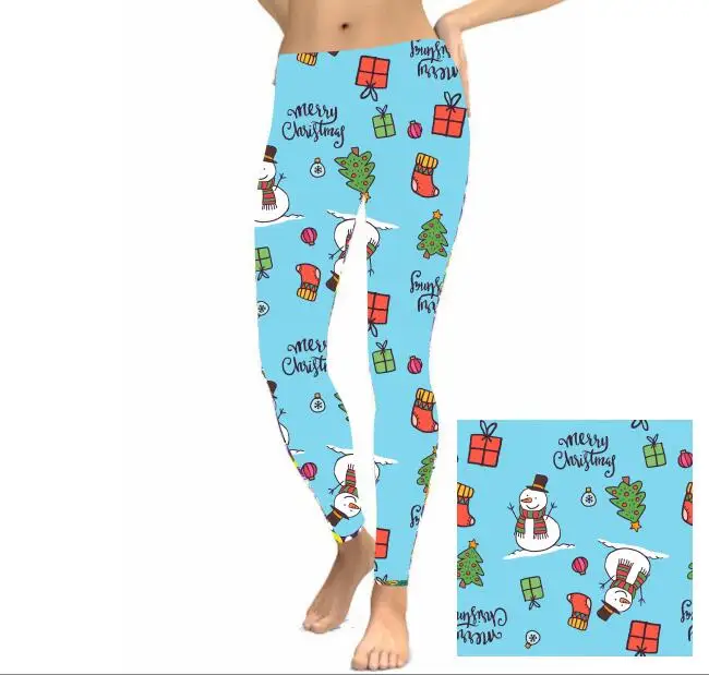 

customized printing chirstmas legging 92% polyester 8% spandex brushed buttery soft leggings for women, As photo shown