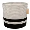 Large Cotton Rope Basket - Floor Basket with Handle for Baby Nursery Decor Bin Laundry Basket Blanket Ham