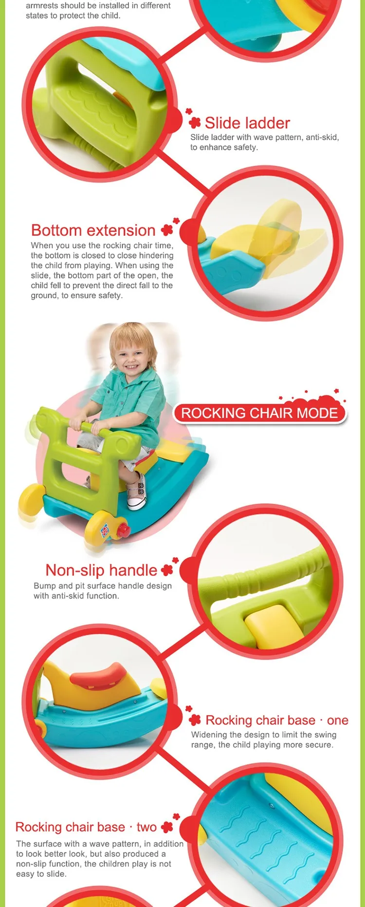 Family Indoor Multifunctional Baby Folding Mini Slide And Rocking