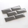 kate lo burnsville leonia silver border glazed subway metro gray glossy ceramic wall tile