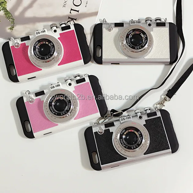 

Luxury 3D Camera Phone Case For iPhone 6S Camera Holder Case For iPhone Stand Mirror Cover Case