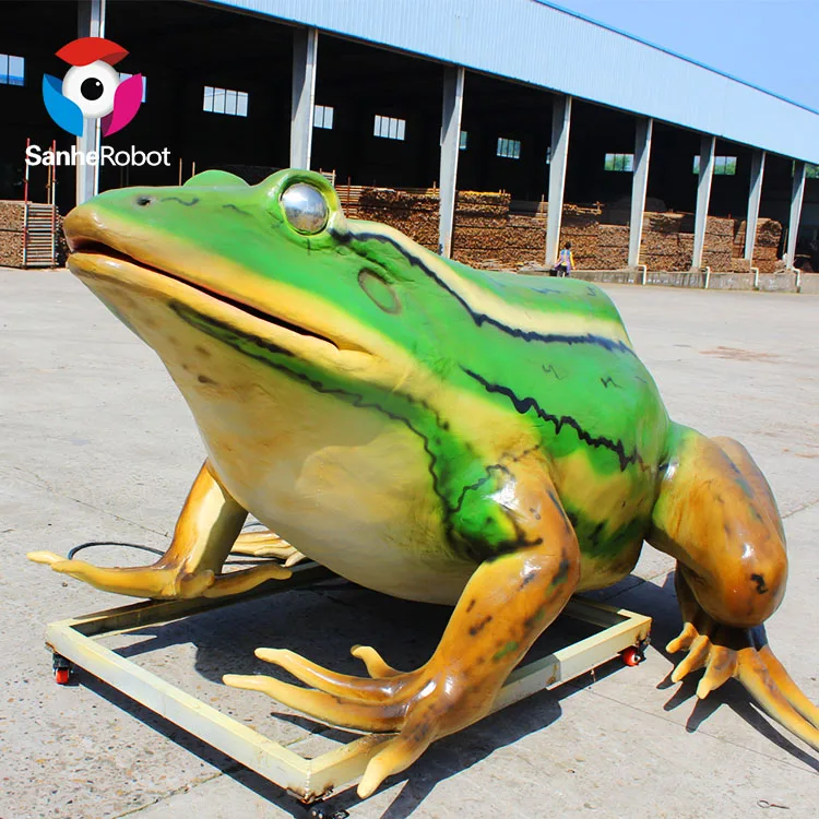 Juegos Al Aire Libre Artificial Realista Frp Rana Músico Figura Para La