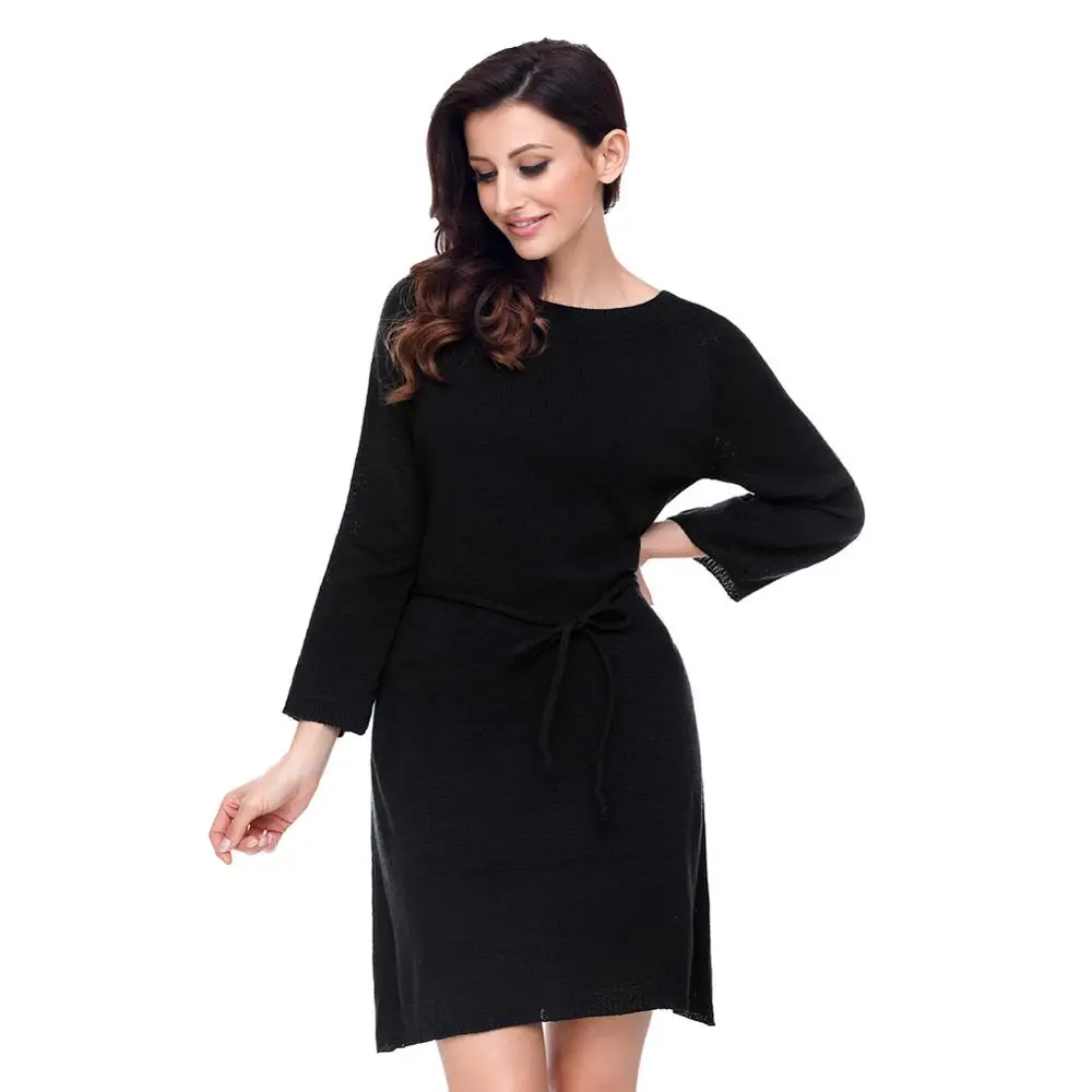 

Wholesale New Black Off The Shoulder Knit Girls Christmas Women Sweaters Dress