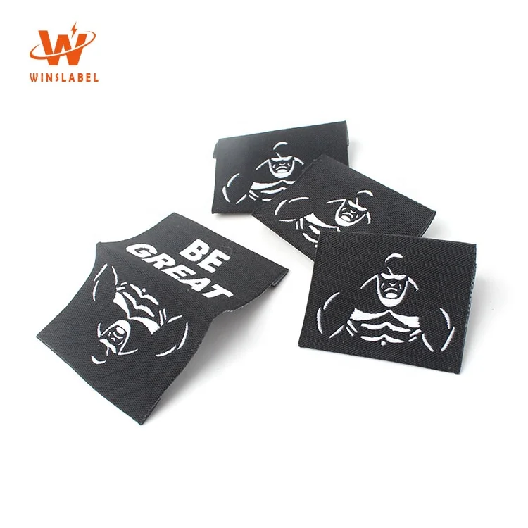 2018 Eco-friendly Durable Custom Brand Logo Price Clothing Book Folded Damask Woven Tags for Garment