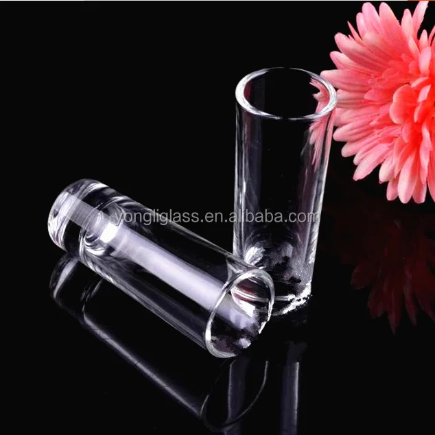 2018 Wholesale high-end transparent tequila shot glass, personalized shot glass/ High Quality vodka long shot glass/tin glass