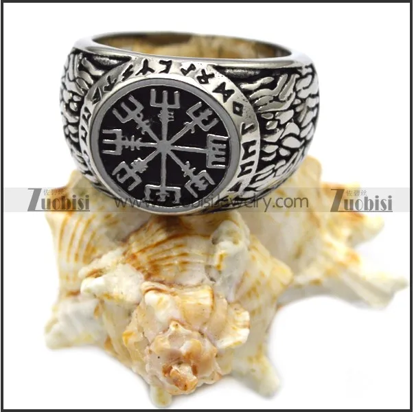 

Ancient Antique Silver Nordic Viking Rune Circle Signet Ring for men, Silver as picture;other platings are available