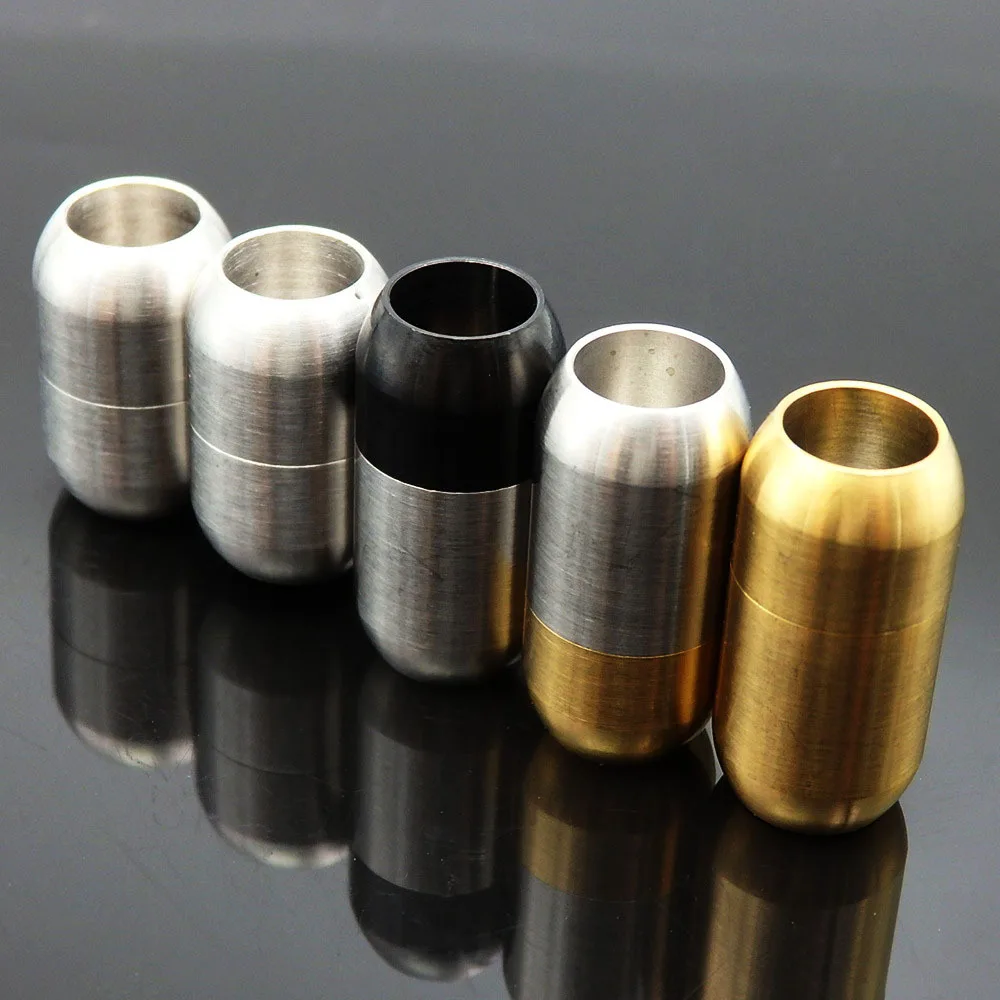popular used 3/4/5/6/8mm Silver Gold black capsule Hole Stainless Steel Magnetic Clasp For Jewelry Making