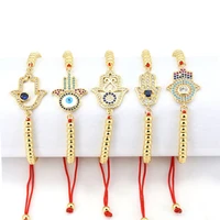 

wholesale jewelry adjustable eye hamsa hand charms bracelet