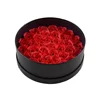 PU leather Round flower box gift with window wholesale small MOQ