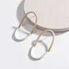 Zinc Alloy Matte Gold Plated Two Color Dangle Geometric U Shape Drop Earring