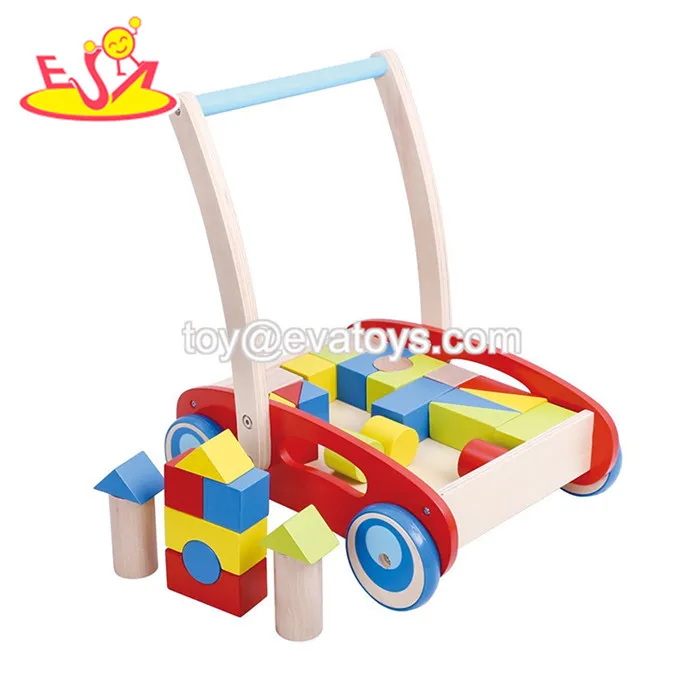 2018 Latest Educational Wooden Baby Walker With Colorful Building Blocks W16e089 Buy Baby