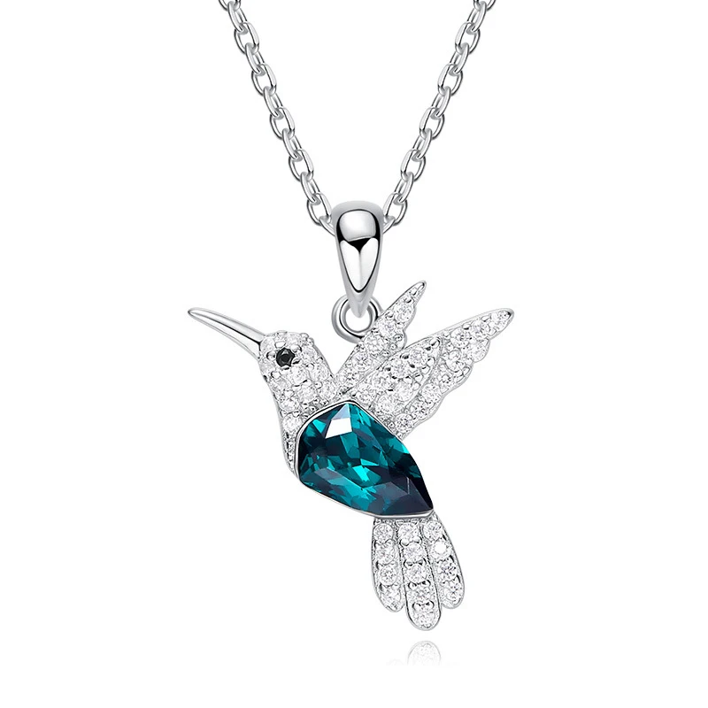 

embellished with crystals from Swarovski Women Bird Necklace 925 Silver Jewelry