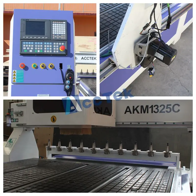 AKM-1325 automatic tool changer woodworking cnc router,3d cnc router 1325 linear atc