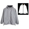 fashion ce en20471 high vis reflective jacket / custom blank logo printing plain zipper hoody gray reflective jacket