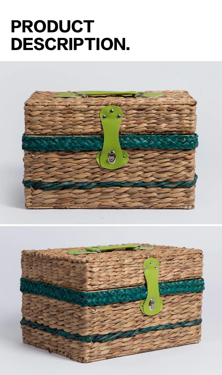 Small Rectangle Seagrass Storage Hamper Baskets With Lid For 2 Buy