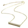 925 sterling silver micro pave cz bar necklace 925 Trendy Fashion Shape