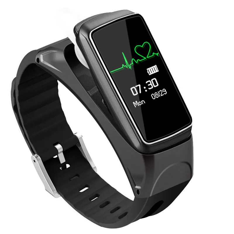 

Talk band B7 Heart Rate Smart Bracelet Pedometer Fitness Sports band with Music Player Answer Call Compatible IOS/ Android, Black;gold;white