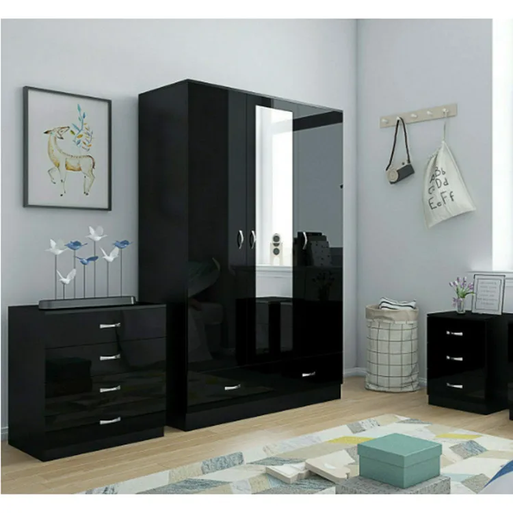 Black High Gloss Bedroom Furniture.Modern Design.Available separately or as Sets 