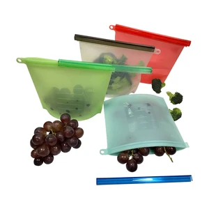 Image of March Amazon hot sale BPA-free reusable food storage bag 1000ml Silicone Food Fresh Pouch for fruits