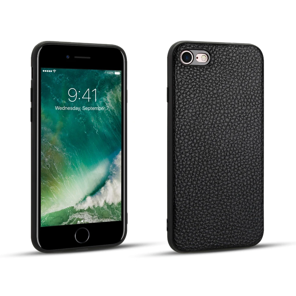 

FADDIST for iPhone 7 Back Cover Genuine Leather TPU Case for iPhone 7, Black , brown, coffee
