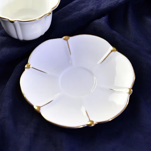 Royal luxury gold edge bone china wedding favors porcelain coffee tea cup and saucer set