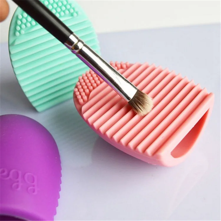 Silicone Makeup Brush Cleaner Cosmetic Brush Cleaning Egg Washing Tool  (Pink) 