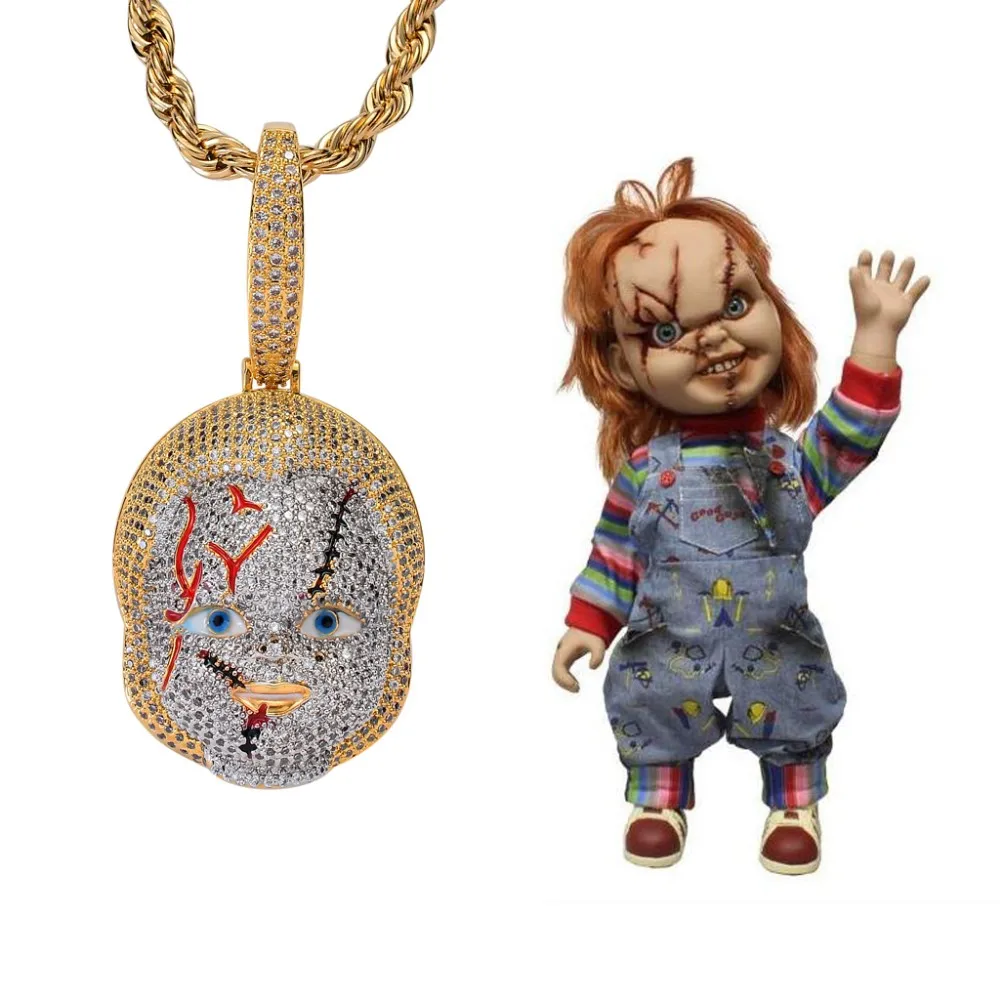 Newest Hiphop Jewelry Horror Movie Chucky Doll Pendant