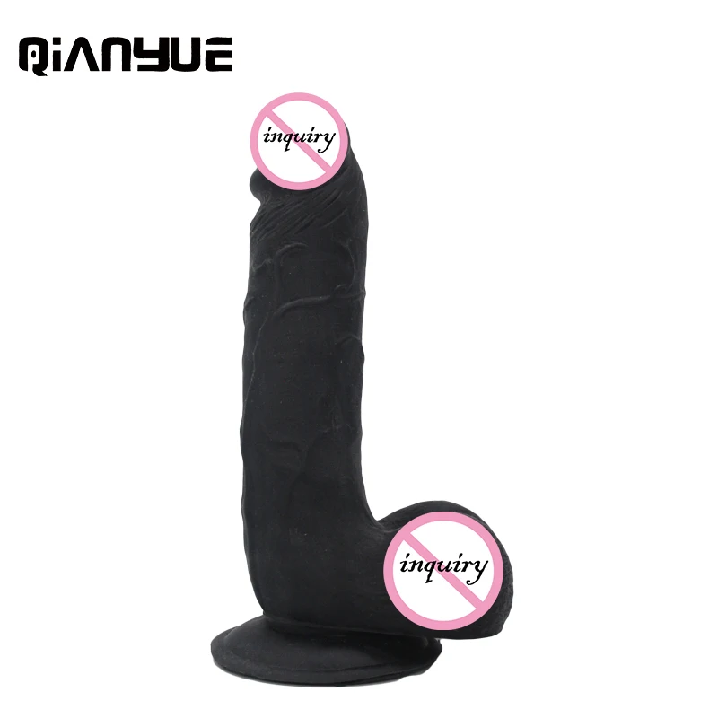 Gran dong herramientas sexo pene consolador realista gran Pene negro Polla negra juguete del sexo del pene