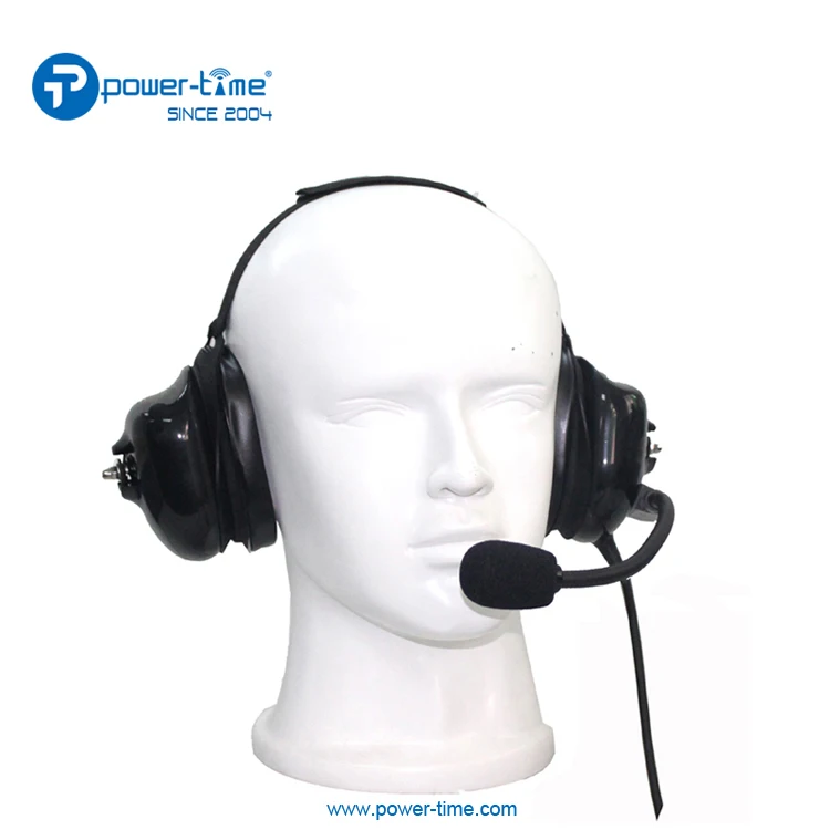 Pte 740 Heavy Duty Headset Noise Cancelling Flexible Boom Microphone And In Line Big Round Ptt