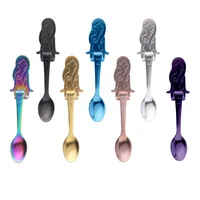 

Stainless Steel Hanging Spoon Set, Cute Mermaid Coffee Spoon Teaspoon Sugar Spoon