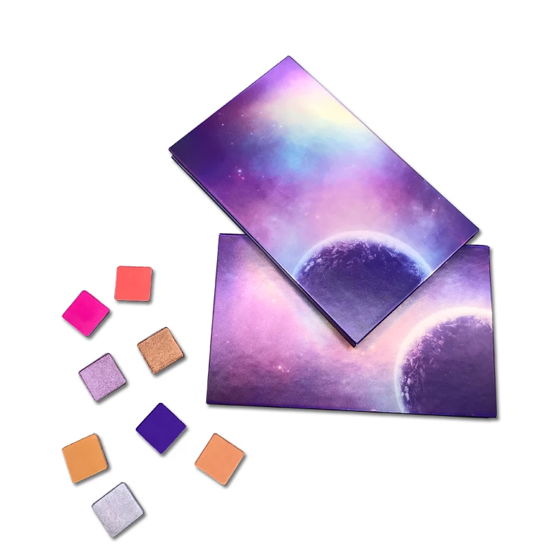 

[ No Logo Cosmetics Unique Purple-blue cosmic Eyeshadow Palette ]