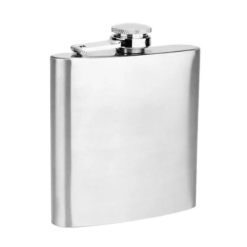 Flask Blue Stainless Steel Hip Flask 6 oz Liquor Alcohol Whisky 