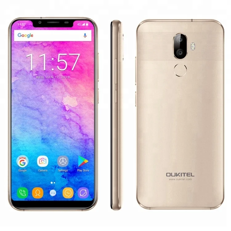 

Oukitel U18 5.85"21:9 Full screen Face ID Smartphone MTK6750T Octa Core 4GB+64GB 16MP camera 4000mah best Android 7.0 4G mobile, Black