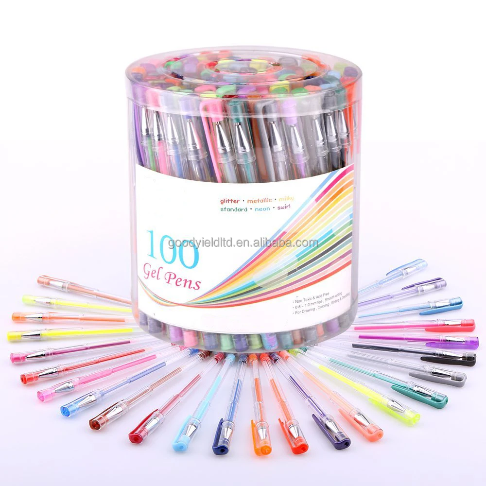 100 color gel pens