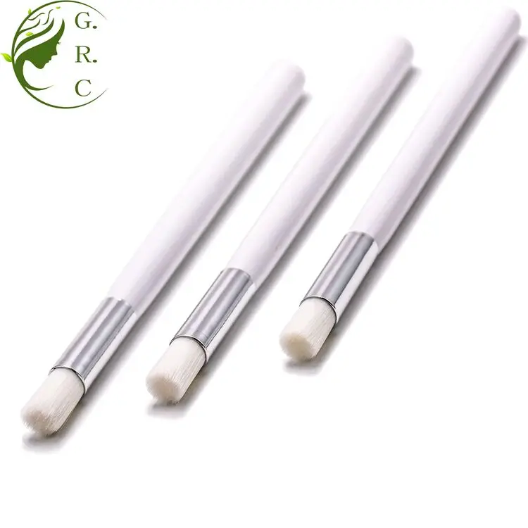 

Private Label Hight Quality Single Mini Flat Top Eyelash Extension Cleansing Cleaning Blackhead Nose Pore Shadow Makeup Brush, White