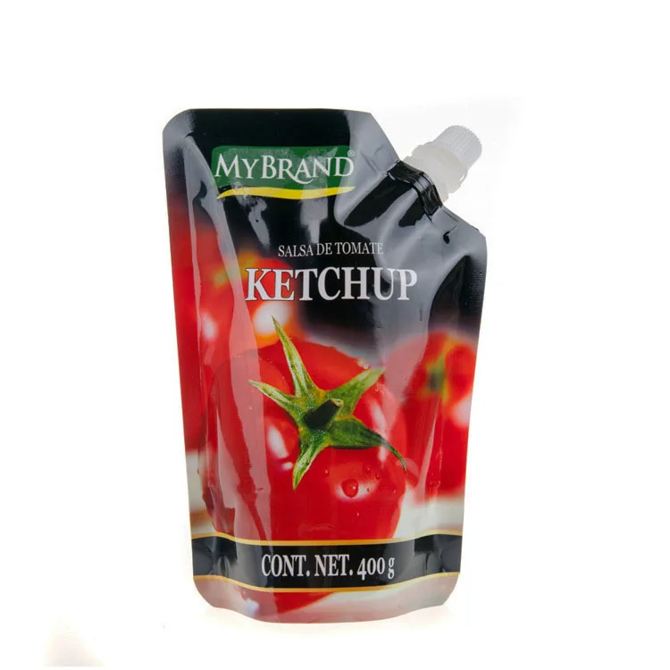 Stand Up Spout Pouch Tomato Sauce Plastic Packaging Bags/plastic Food