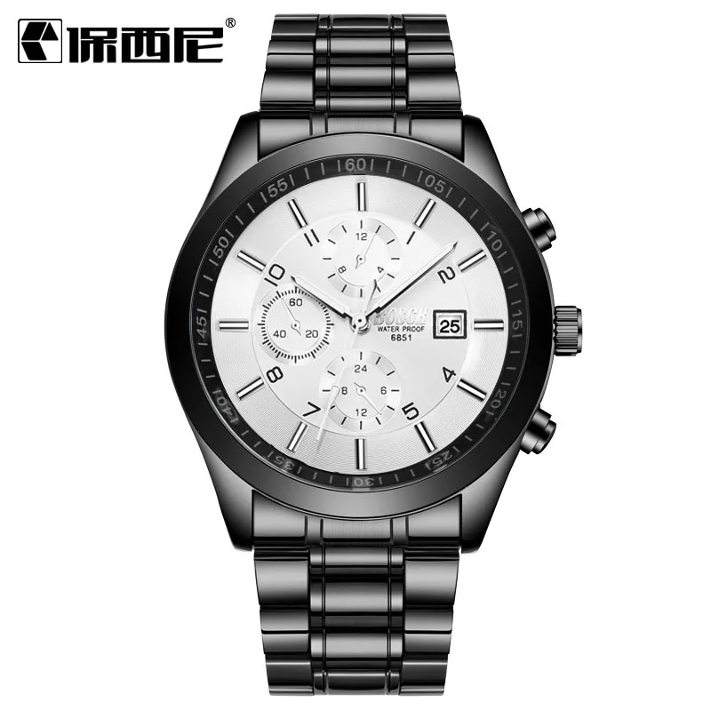 

Wholesale BOSCK Brand 8251-2 Men Fashion High Quality Steel Strap Watch Japan Movt Wrist Watches Relogio Hombre Clock Relojes