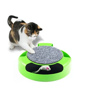 Image of 2019 New Design Pet Interactive Mouse Catch Plastic Cat Scratcher Toy