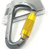 Strong D shape tensile mountain rock climbing hook knot screw Locking tensile aluminum hook