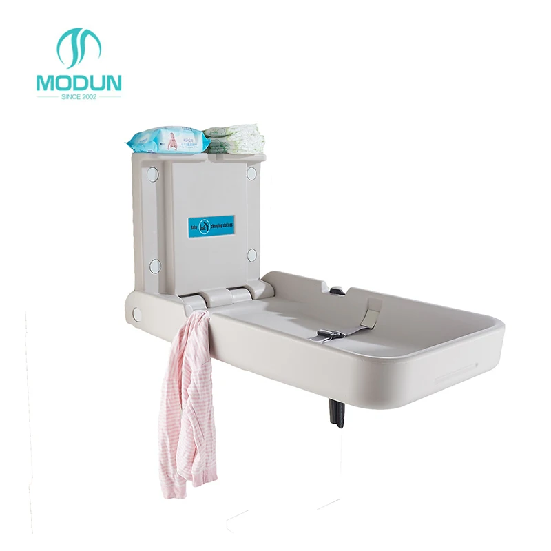 

Anti-bacterial PE Wall Mounted Fold-able Baby Diaper Changing Station