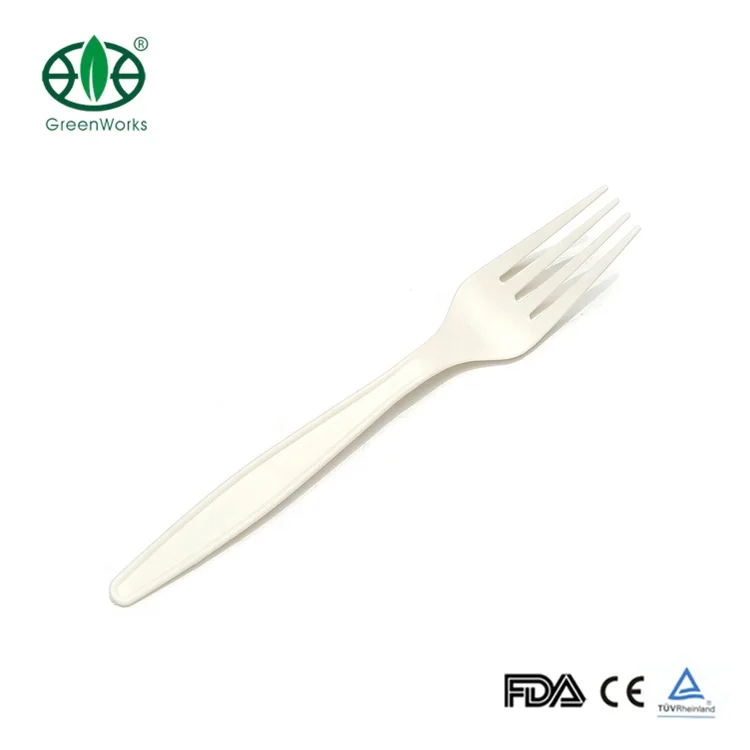
Eco-friendly cornstarch 8 inch Fork bulk cornstarch plastic fork for salad 