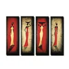 African Woman Abstract Art Oil Painting Handpaint On 4 Panels Canvas For Wall Decoration