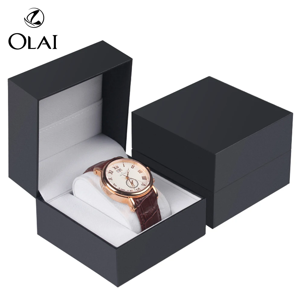 

Unique Single Cheap Small Size Paper Watch Box with pillow, Black