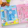 Alibaba website hotsale yiwu market new arrival cartoon cute kids mini stationery set,plastic ruler pencil sets free samples