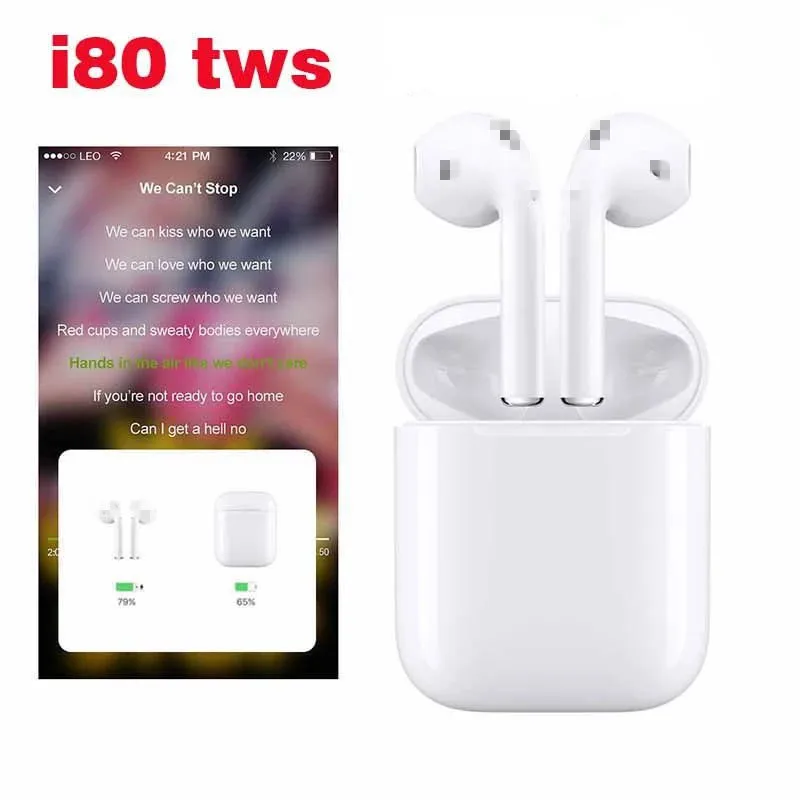 

2019 Original Factory i30 i60 i80 TWS Blue tooth wireless Earbuds For Apple Airpods, N/a