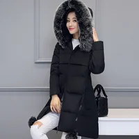 

Walson Plus Size S-6XL New Winter Women Coat Down Cotton Long Hooded Coat Jacket Parka