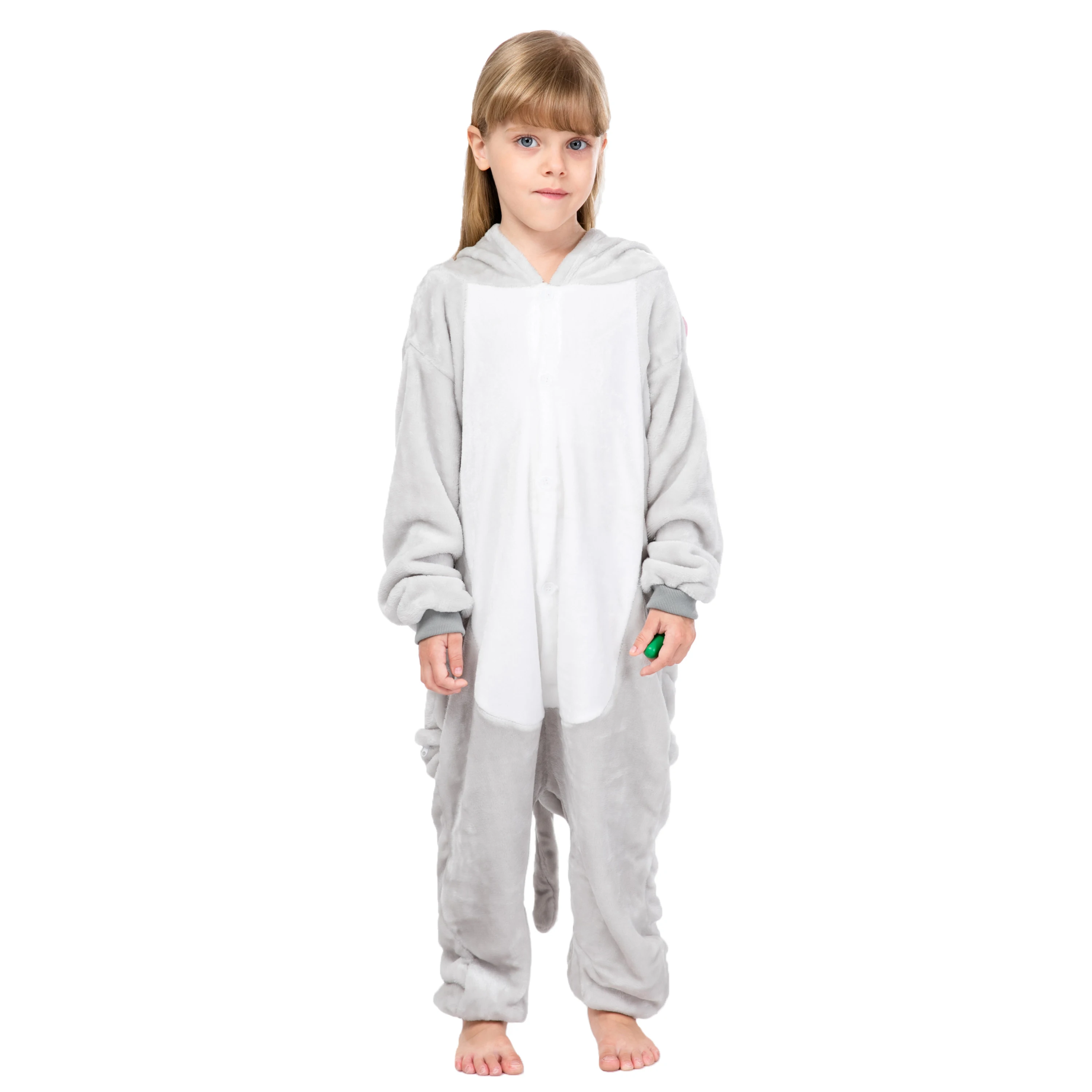 

Wholesale Grey Elephant Kigurumi Onesie pajamas/Costume Flannel Onesie Pajamas, Picture