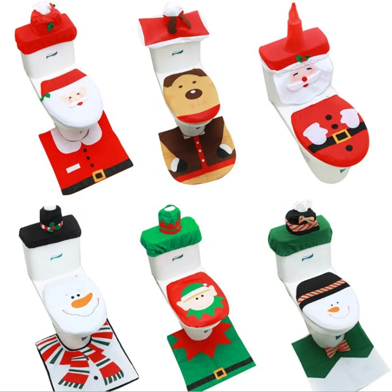 
Fashion Hot Sale Set Three-piece Christmas Snowman Toilet Set 