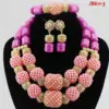 Bead Jewelry Set Red And Gold multi color nigeria beads latest design green special